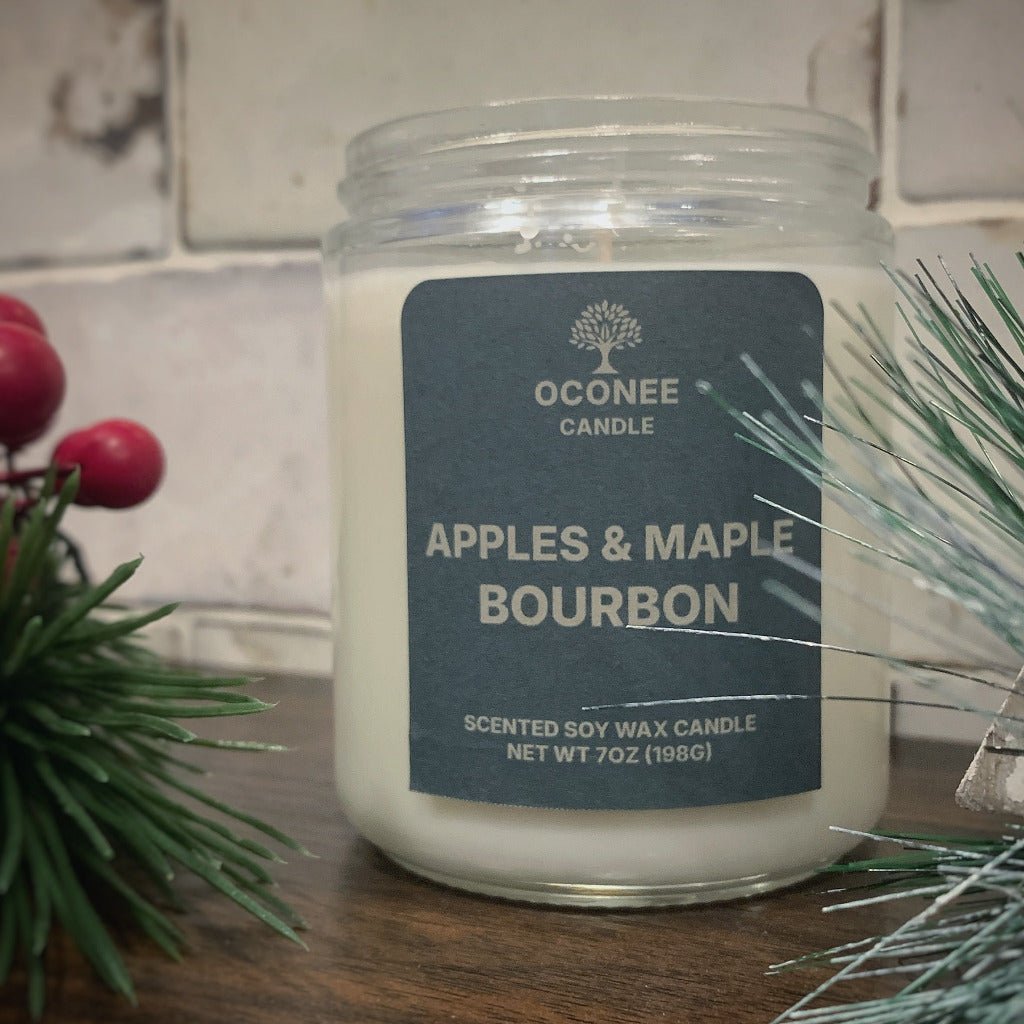 Apples and Maple Bourbon Soy Candle - Apple, Maple, Bourbon - Oconee Candle