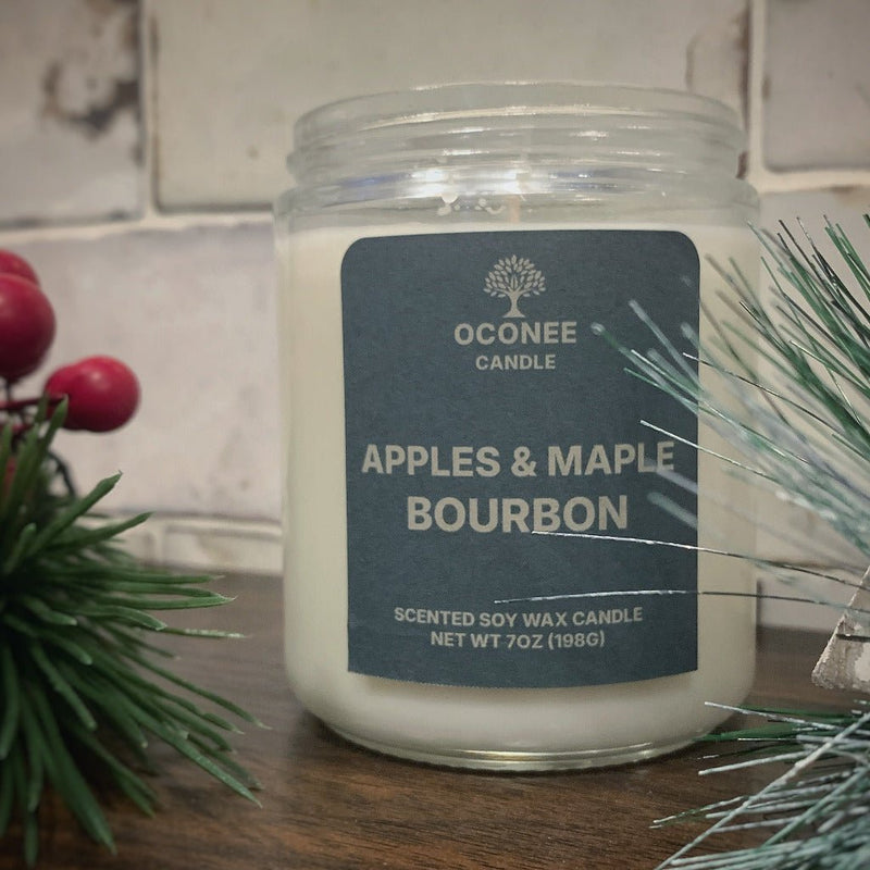 Apples and Maple Bourbon Soy Candle - Apple, Maple, Bourbon - Oconee Candle