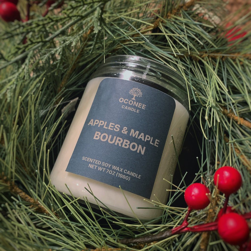 Apples and Maple Bourbon Soy Candle - Apple, Maple, Bourbon - Oconee Candle