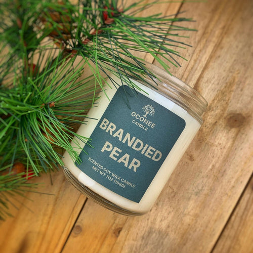 Brandied Pear Soy Candle - Pear, Clove, and Brandy Scented - Oconee Candle
