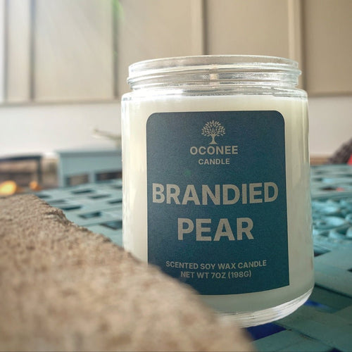 Brandied Pear Soy Candle - Pear, Clove, and Brandy Scented - Oconee Candle