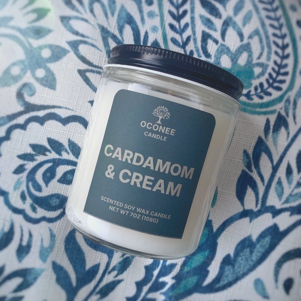 Cardamom & Cream Soy Candle - Cinnamon, Cardamom, and Tonka Bean Scented - Oconee Candle