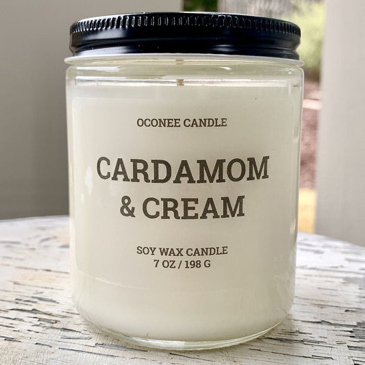 Cardamom & Cream Soy Candle - Cinnamon, Cardamom, and Tonka Bean Scented - Oconee Candle