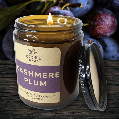 Cashmere Plum • Scented Beeswax Candle - Oconee Candle