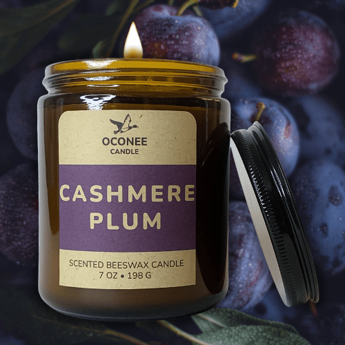 Cashmere Plum • Scented Beeswax Candle - Oconee Candle