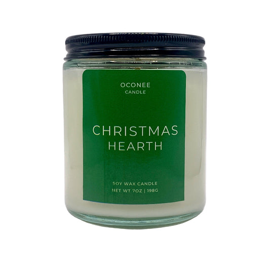 Christmas Hearth Soy Candle - Orange Peel, Clove, Pine Scent - Oconee Candle