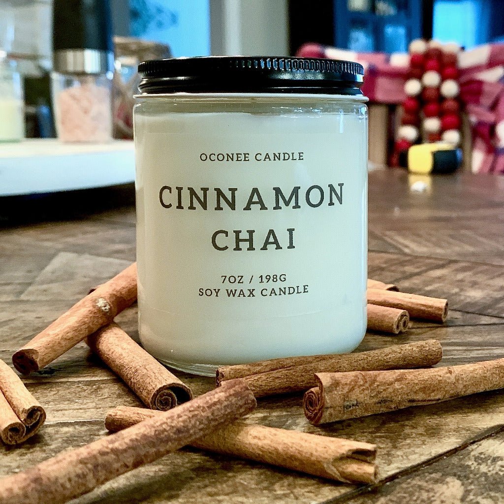 Cinnamon Chai Soy Candle - Cinnamon, Nutmeg, and Black Tea Scented - Oconee Candle