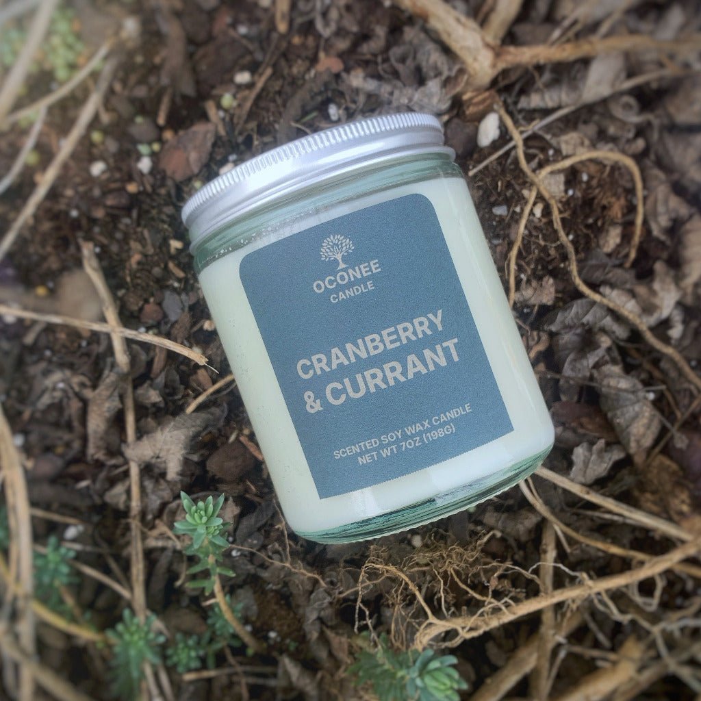 Cranberry & Currant Soy Candle - Cranberry, Currant, and Fir Scented - Oconee Candle