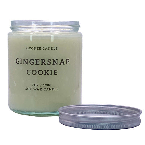 Gingersnap Cookie Soy Candle - Brown Sugar, Ginger, Cinnamon Scent - Oconee Candle