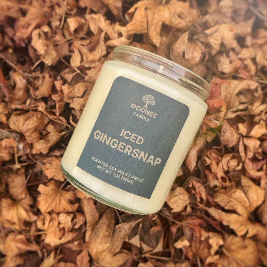 Iced Gingersnap Soy Candle — Brown Sugar, Ginger, and Spice Scented - Oconee Candle