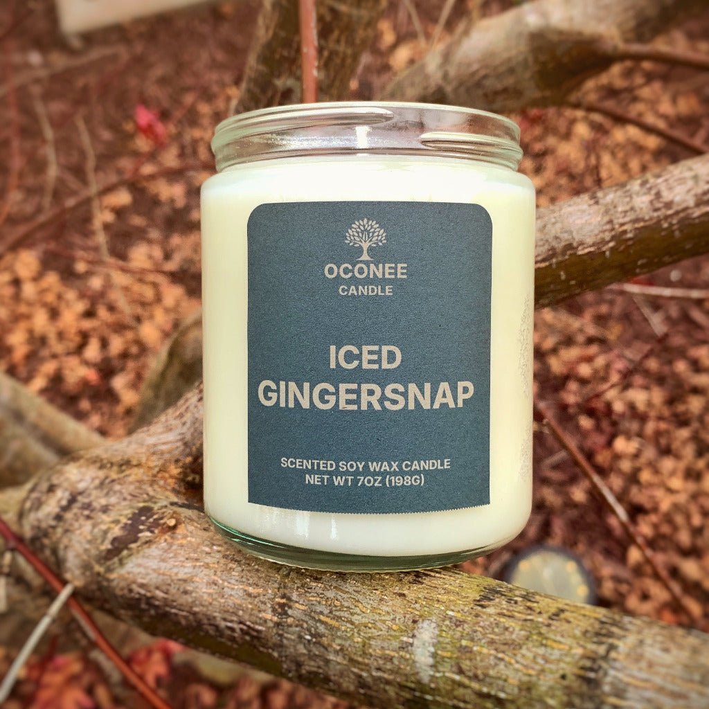 Iced Gingersnap Soy Candle — Brown Sugar, Ginger, and Spice Scented - Oconee Candle